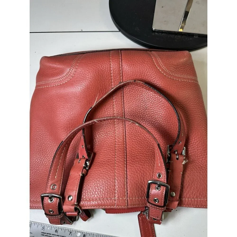 Coach Hamilton Pebbled Leather Hobo Shoulder Bag Double Handle F13089